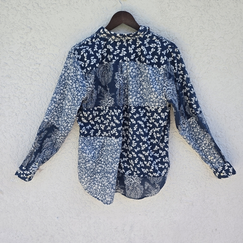 Ralf Lauren Classic Fit Patchwork Floral Voile Shirt - Picture 6 of 11